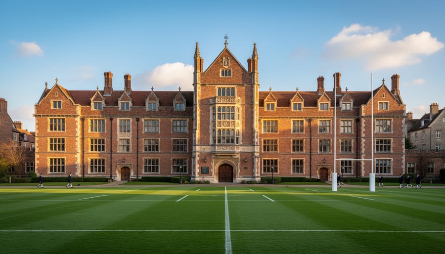 Historic Rugby School building in England where rugby originated